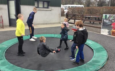 Enjoying the playground at Liskennett Farm.