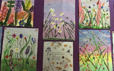 4th & 5th Class Art. Wildflower Painting