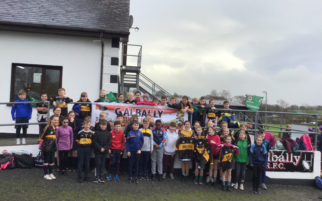 Tag Rugby blitz, hosted by Galbally RFC for 3rd-6th class pupils, with special guests from Munster Rugby🏉.