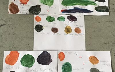 Íontas exploring primary and secondary colours 🌈